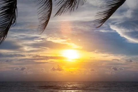 Sunset on the beach Stock Photos