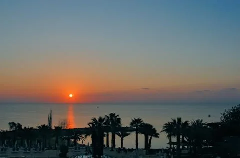 Sunset On Beach Stock Photos