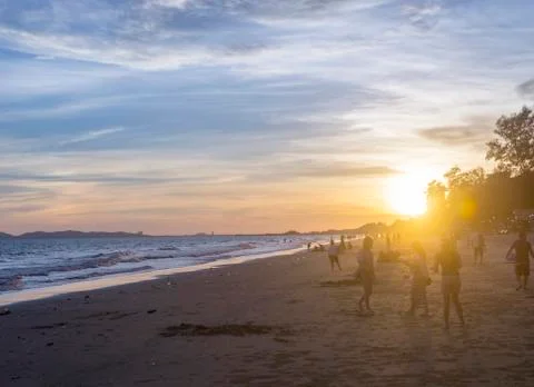 Sunset on the beach Foto stock