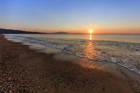 Sunset on the beach Stock Photos