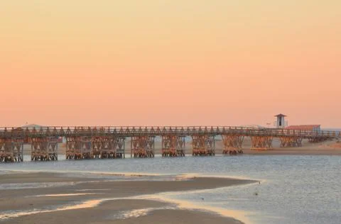 Sunset on the beach Stock Photos