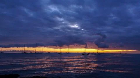 Sunset at the beach Stock Photos