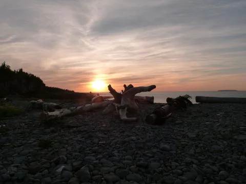 Sunset on the beach Foto stock