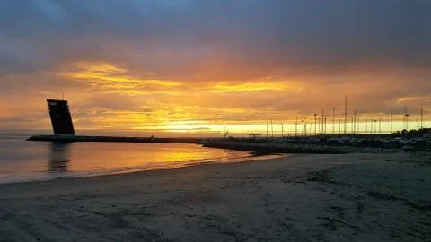 Sunset on the beach Stock Photos