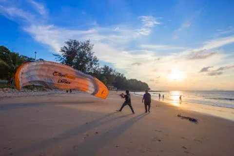 Sunset at the beach Stock Photos