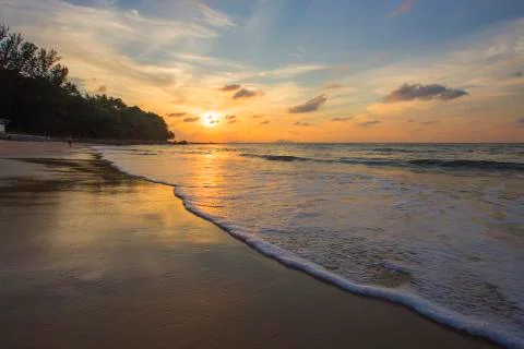 Sunset at the beach Stock Photos