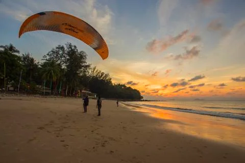 Sunset at the beach Stock Photos