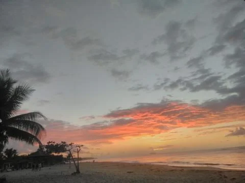 Sunset on the beach Stock Photos