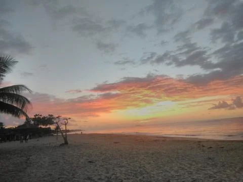 Sunset on the beach Stock Photos