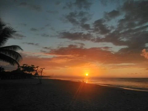 Sunset on the beach Stock Photos