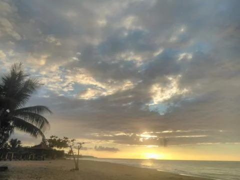 Sunset on the beach Stock Photos