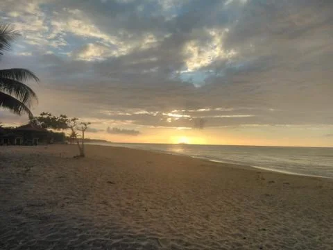 Sunset on the beach Stock Photos