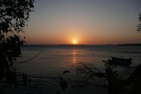 Sunset in the beach Stock Photos