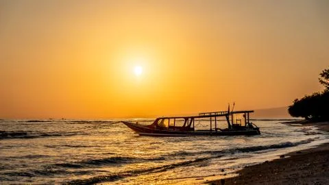 Sunset at the beach Stock Photos