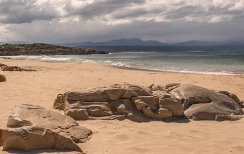 Sunset on the beach Stock Photos