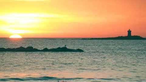 Sunset at the beach Foto stock