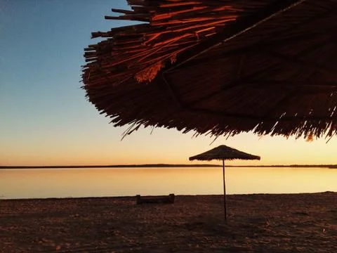 Sunset on the beach Stock Photos