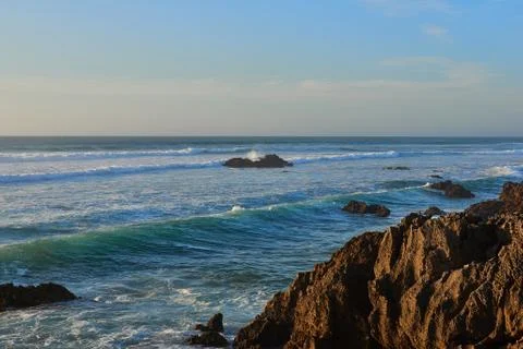 A sunset on the beach Stock Photos