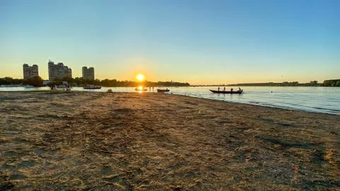 Sunset on the Beach Stock Photos