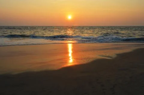 Sunset at the beach Stock Photos