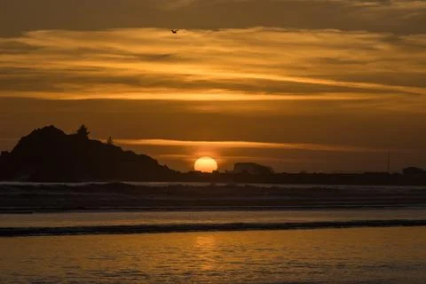 Sunset at the beach Stock Photos