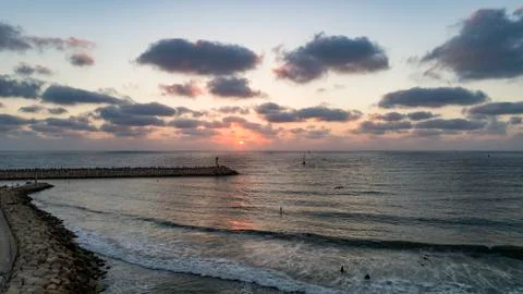 Sunset on the beach Stock Photos