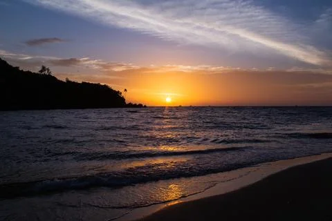 Sunset on the beach Stock Photos