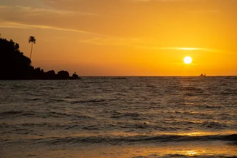 Sunset on the beach Stock Photos