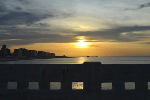 Sunset on the beach Stock Photos