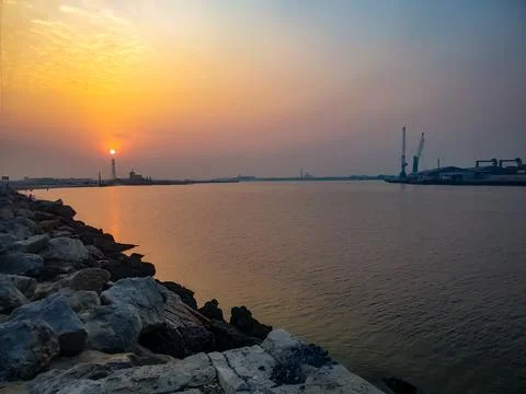 Sunset at the beach Stock Photos