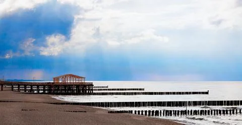 Sunset on the beach Stock Photos