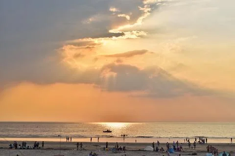 Sunset on beach Foto stock
