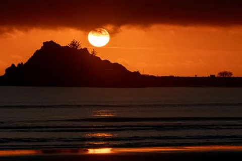 Sunset at the Beach Stock Photos