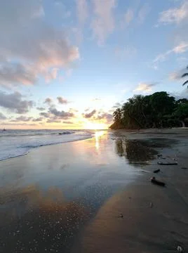Sunset At A Beach Stock Photos