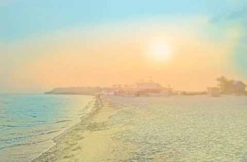 Sunset on the beach Stock Photos