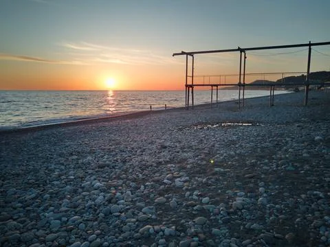 Sunset on the beach Stock Photos