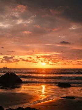 Sunset at the beach Stock Photos