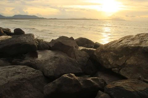 Sunset on the beach Stock Photos