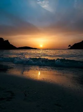 Sunset at the beach Fotos Stock