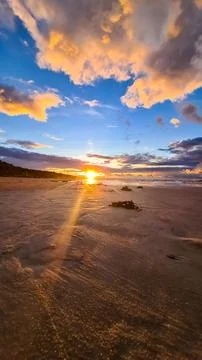 Sunset on the beach Stock Photos