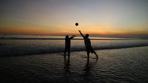 Sunset on the beach Stock Photos