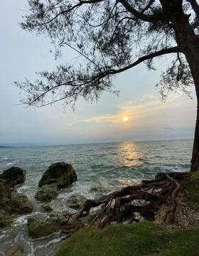 Sunset on the beach Foto stock