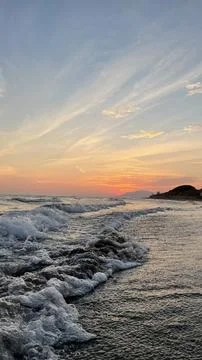 Sunset on the beach Stock Photos