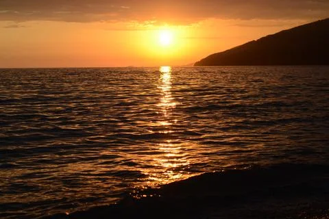 Sunset on the beach Stock-Fotos