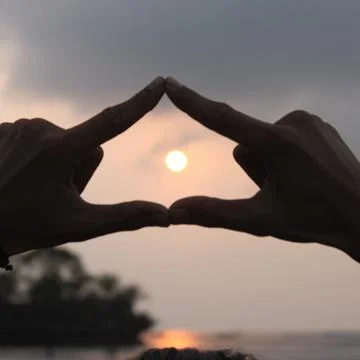 Sunset In The Beach 스톡 사진