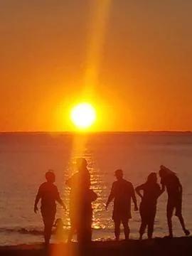 Sunset on the Beach Stock Photos