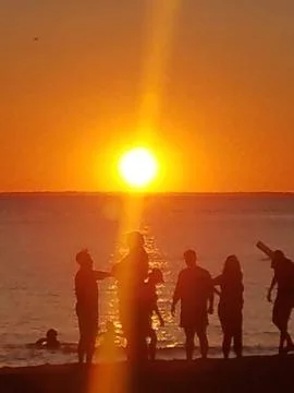 Sunset on the Beach Stock Photos