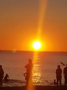 Sunset On Beach Stock Photos