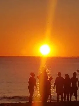 Sunset on the Beach Stock Photos