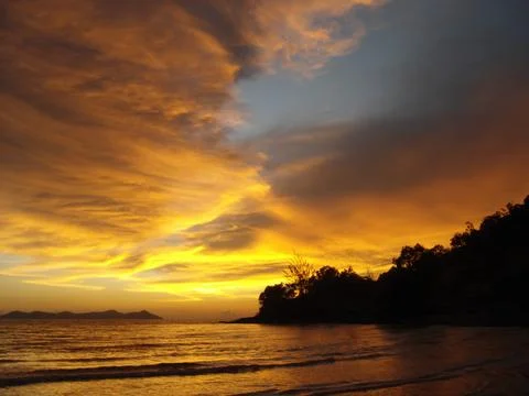 Sunset on a beach Foto stock